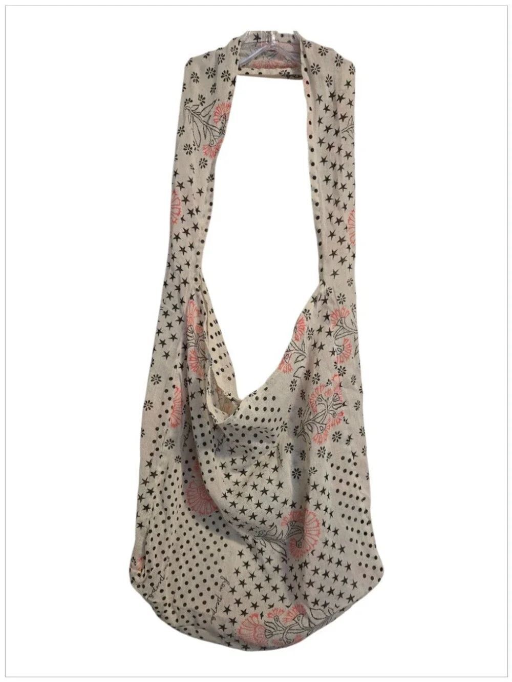 EC Free People Cotton Gauze Tote Bag Floral Boho